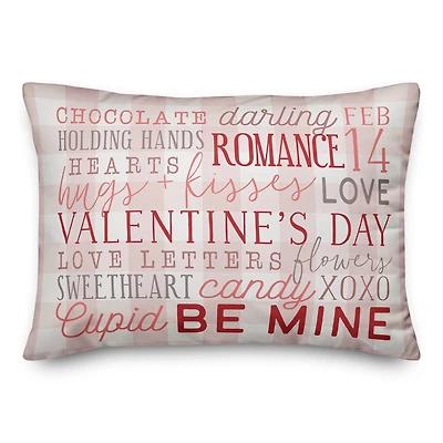 Valentine's Day Words Rectangle Throw Pillow