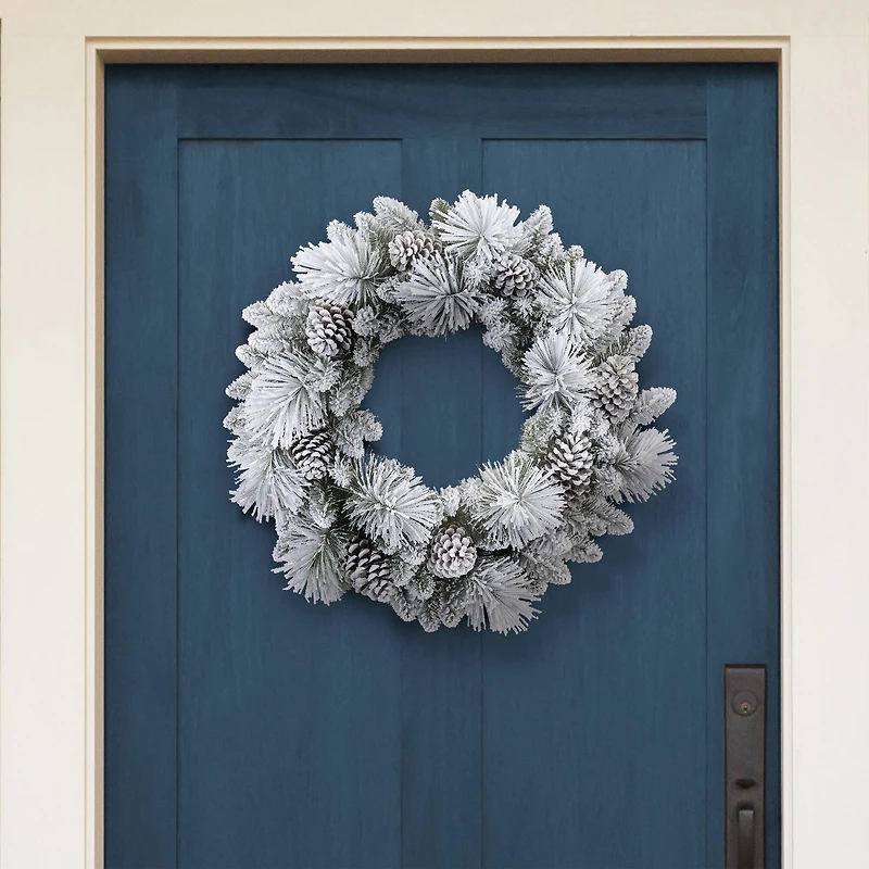 32" Flocked Berkshire Artificial Spruce Wreath