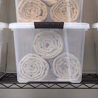 IRIS® 32qt. Buckled Clear Boxes with Clear Buckle Lids, 4ct.