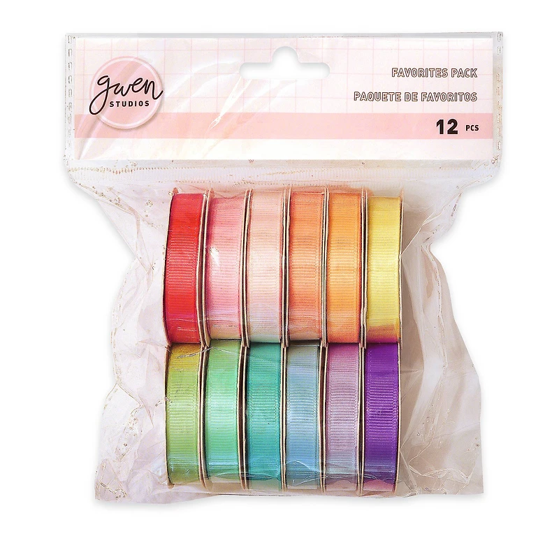 Gwen Studios 3/8" x 3yd. Pastels Grosgrain Ribbon Pack, 12ct.