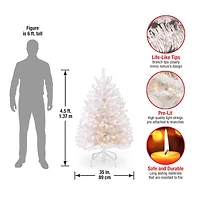 4.5ft. Pre-Lit Dunhill® White Fir Artificial Christmas Tree, Clear Lights