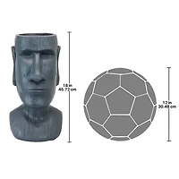 Design Toscano 18" Easter Island Massive Megalith Moai Head Planter Statue