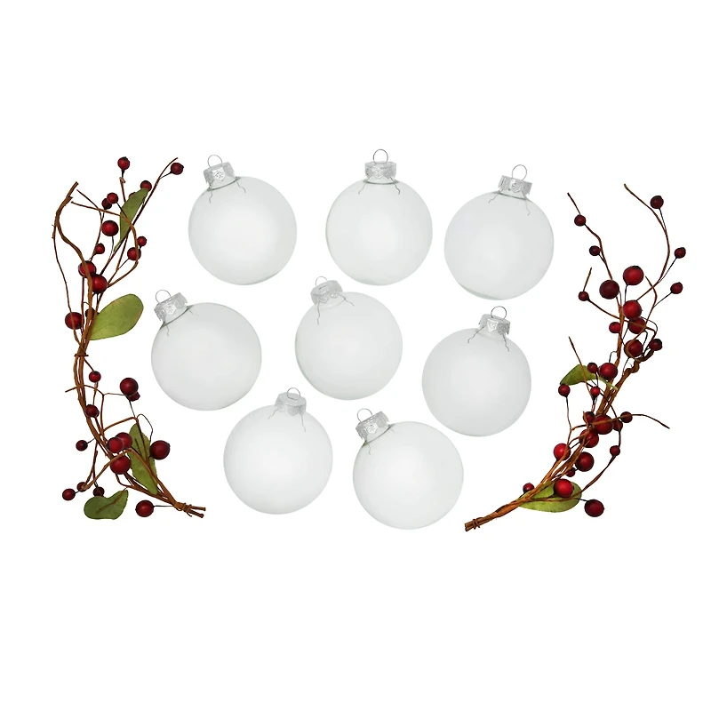 Whitehurst 8ct. 3.5" Clear Glass Ball Ornaments
