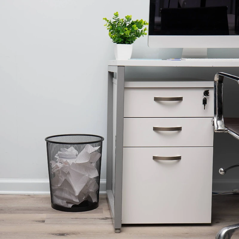 Mind Reader 4.5gal. Black Metal Mesh Waste Paper Basket, 3ct.