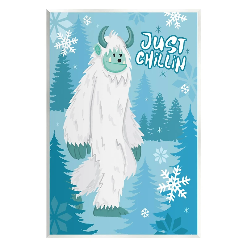 Stupell Industries Just Chillin Funny Winter Yeti Wall Plaque Art