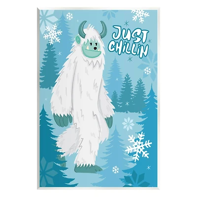 Stupell Industries Just Chillin Funny Winter Yeti Wall Plaque Art