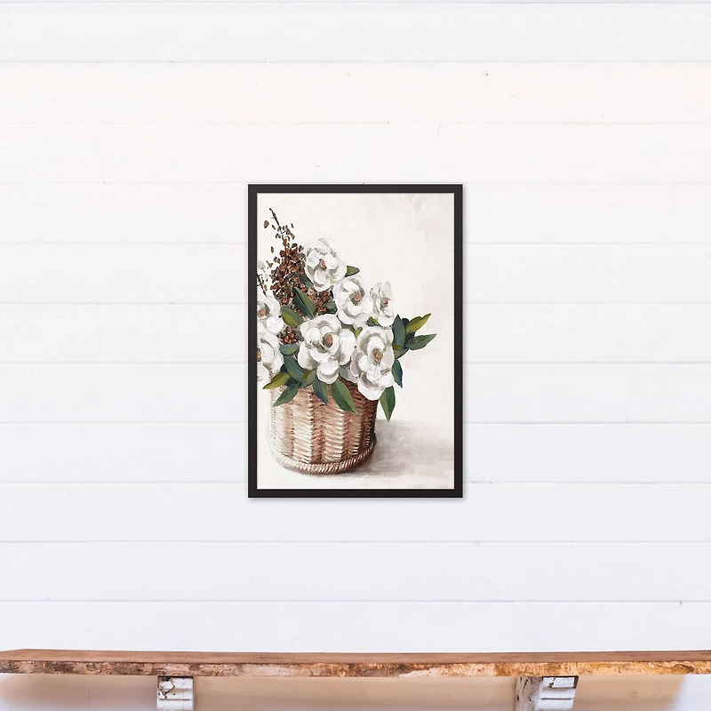 Spice Basket Florals 20" x 30" Black Framed Canvas