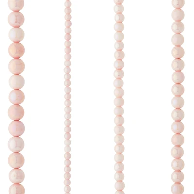 12 Pack: Pink Marble Glass Round Beads by Bead Landing™