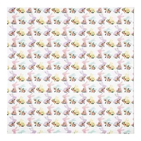 Pastel Floral Rabbits 10" x 10" Cotton Twill Napkin