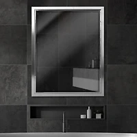 Head West Nickel & Chrome Framed Wall Vanity Mirror