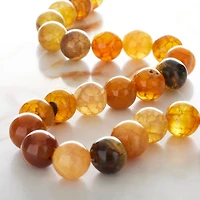Yellow Crackled Agate Round Beads by Bead Landing