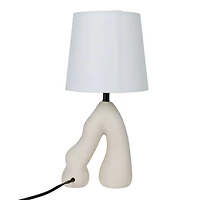 Hello Honey® 16.5" White Volcano Finish Ceramic Table Lamp