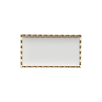 12.5" White & Gold Trim Decorative Tabletop Tray by Ashland®