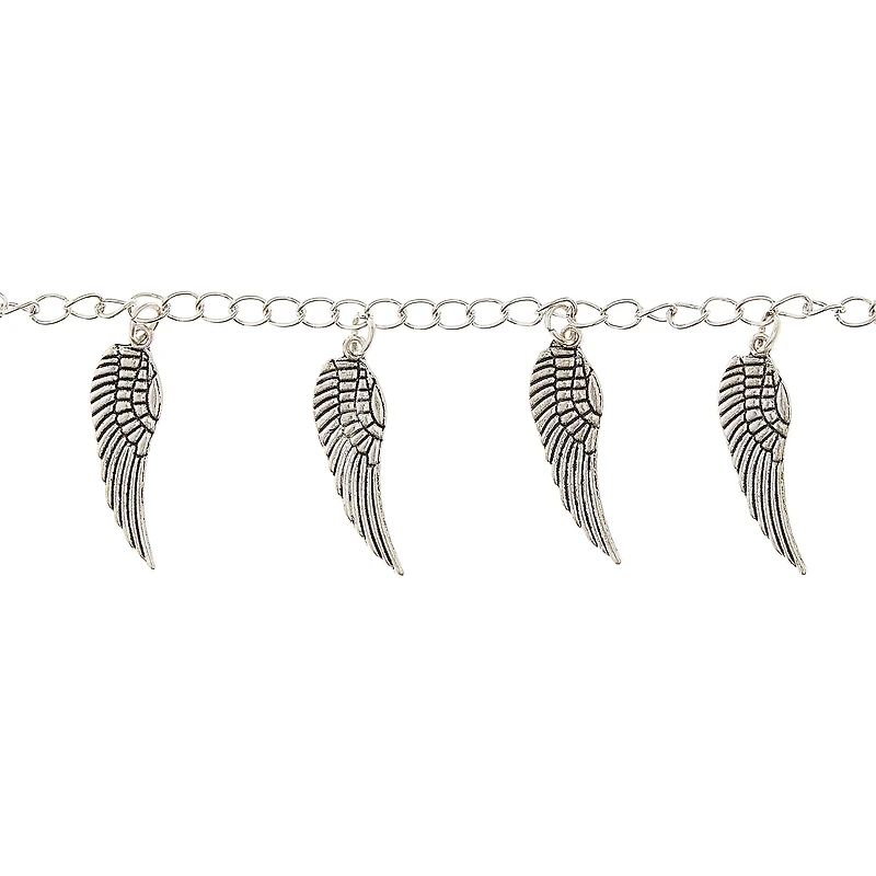 12 Pack: Antique Silver Wing Beads, 30mm by Bead Landing™