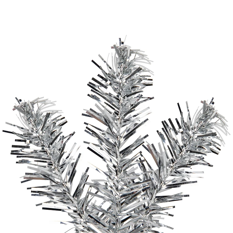 9ft. Pre-Lit Silver Tinsel Christmas Garland