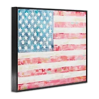 Stupell Industries Patriotic Brushed Flag Framed Giclee Art