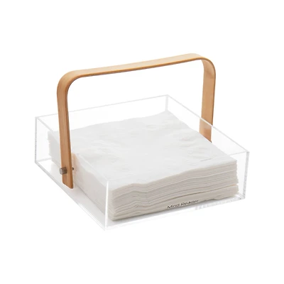 Mind Reader Bamboo & Acrylic Napkin Caddy