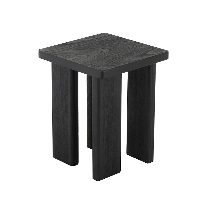 20" Black Handmade Side End Accent Table with Square Tabletop