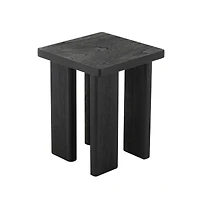 20" Black Handmade Side End Accent Table with Square Tabletop