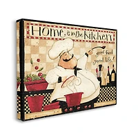 Stupell Industries Home is the Kitchen Chef Canvas Wall Art