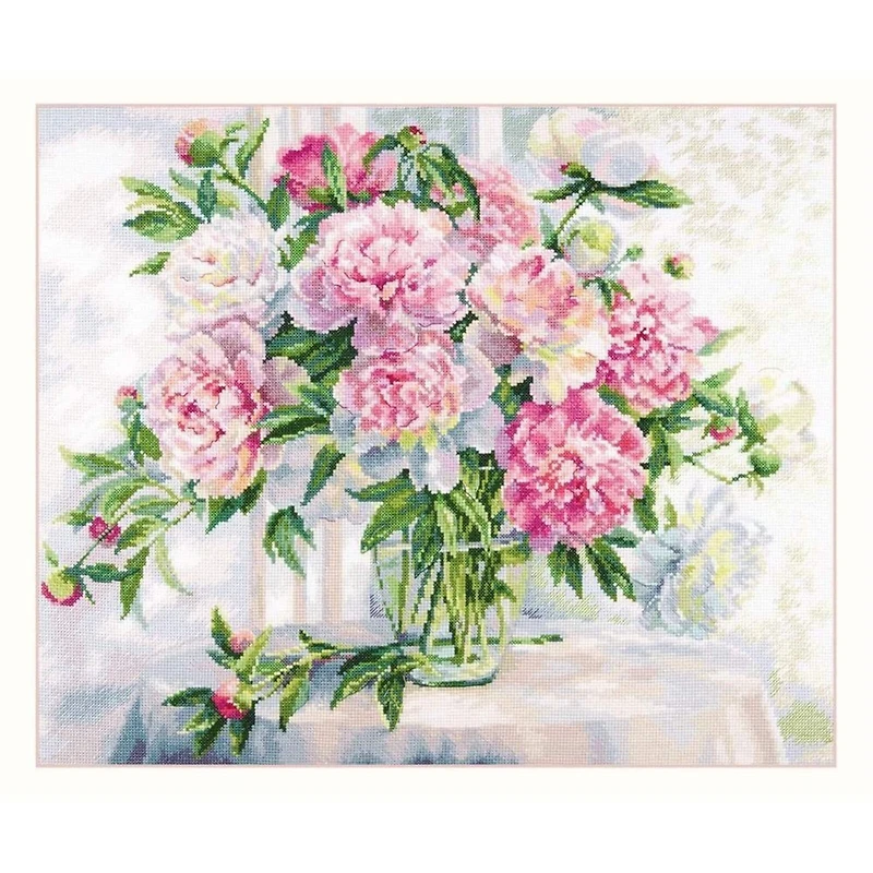 Alisa Peonies By The Window Cross Stitch Kit