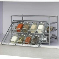 NEX™ 3-Tier 30-Bottle Metal Spice Rack with Drawer Organizer