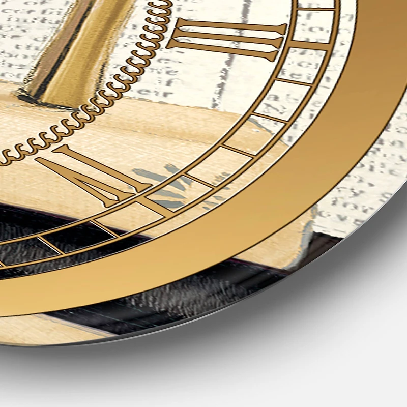 Designart 'Gold Fashion High Hells Ii Glam Wall Clock