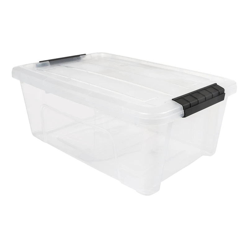 IRIS® 13.5qt. Buckled Clear Boxes with Clear Buckle Lids, 6ct.