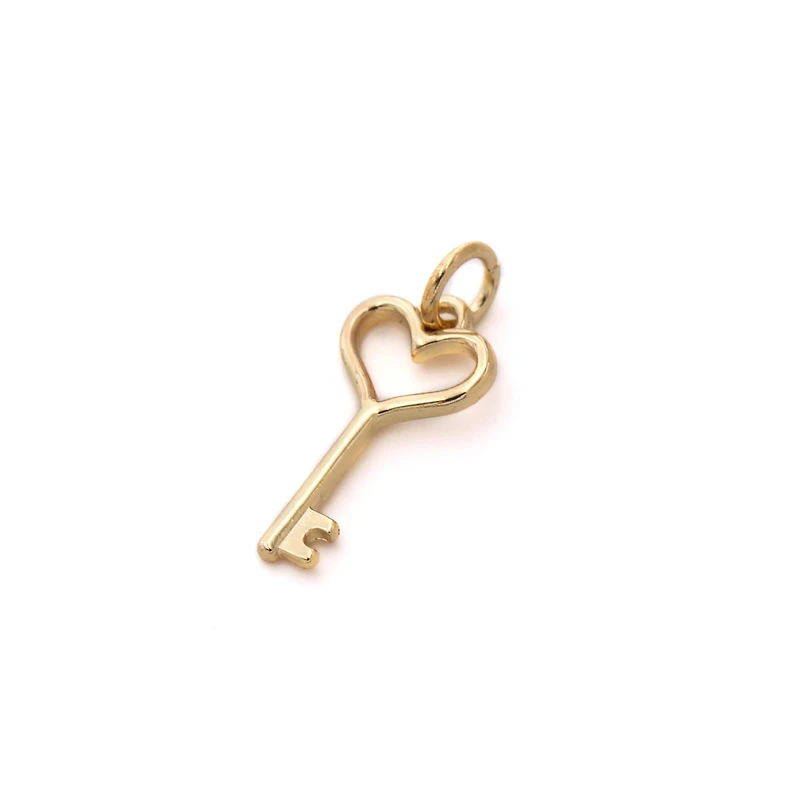 Charmalong™ 14K Gold Plated Heart Key Charm by Bead Landing™