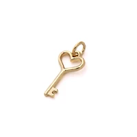 Charmalong™ 14K Gold Plated Heart Key Charm by Bead Landing™