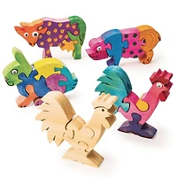S&S Worldwide® Unfinished Wooden Farm Animal Puzzles, 12ct.
