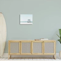 Stupell Industries Sun Bleached Blue Coast Lifeguard Shelter Summer Photography Canvas Wall Art