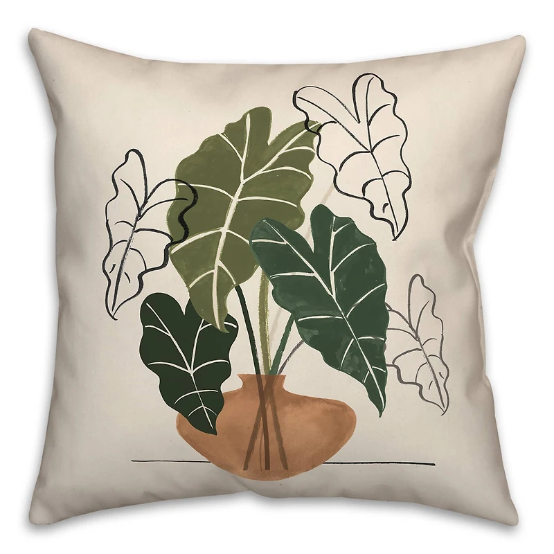 Boho Plant Still Life 18" x 18" Throw Pillow