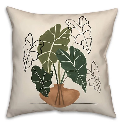 Boho Plant Still Life 18" x 18" Throw Pillow