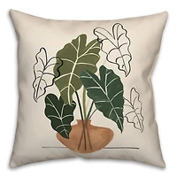Boho Plant Still Life 18" x 18" Throw Pillow