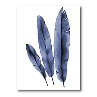 Designart - Navy Blue Tropical Banana Leaves