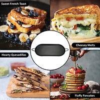 Brentwood 18" x 8.5" Double Burner Carbon Steel Nonstick Comal Griddle