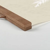 Boho Leaves Silhouette II Teak Hanging Canvas