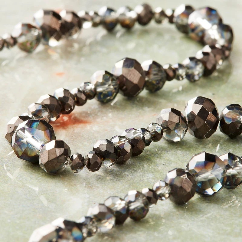 Gray Faceted Glass Rondel Beads by Bead Landing™
