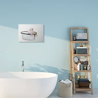 Stupell Industries Piggy Bath with Rubber Ducky Adorable Farm Animal Canvas Wall Art