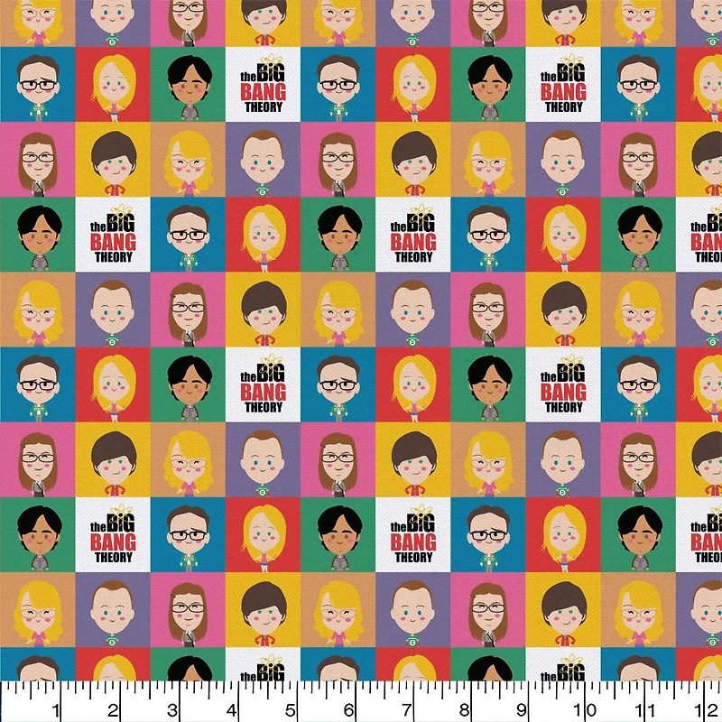 The Big Bang Theory Chibi Portrait Precut Cotton Fabric