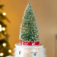 Glitzhome® 26"H Wooden Christmas Green Brush Tree Nutcracker
