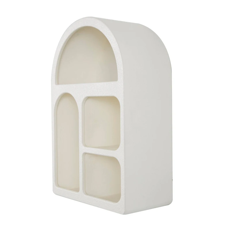 24" Cream Geometric Arched Wall Shelf