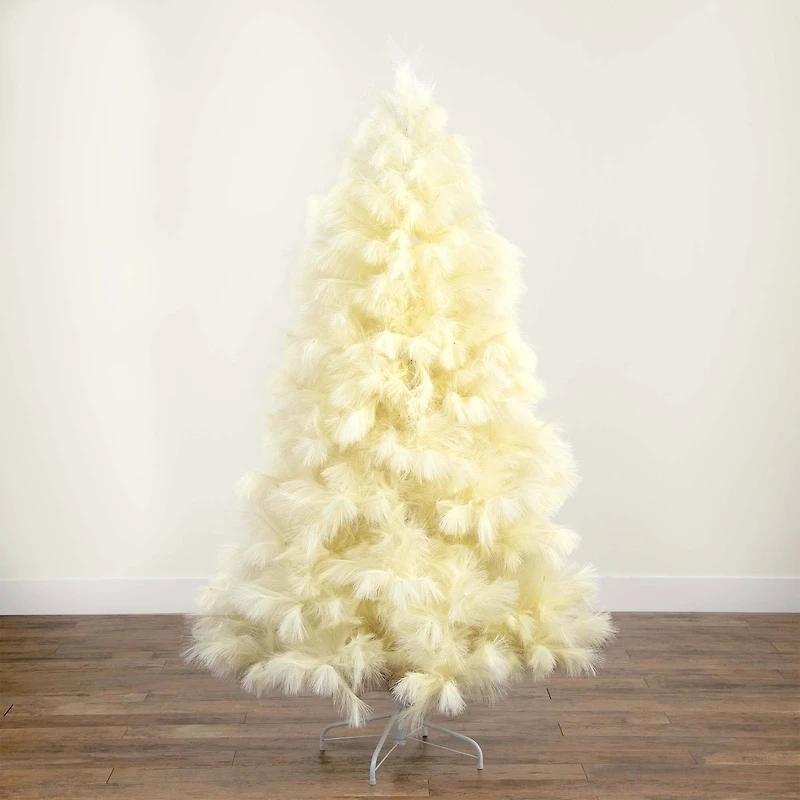 6ft. Unlit Off-White Pampas Grass Artificial Christmas Tree