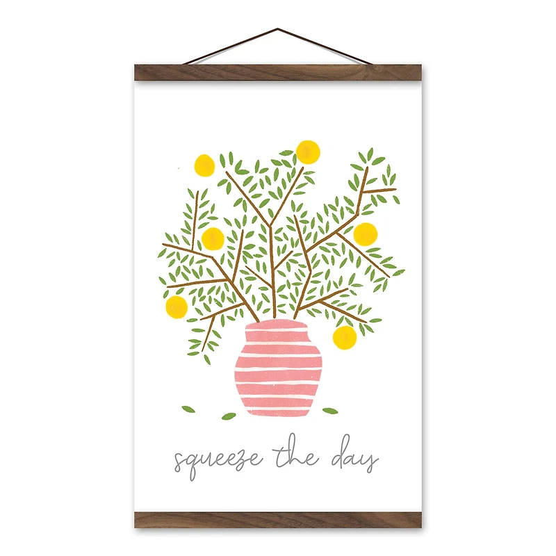 Lemon Tree Teak Hanging Canvas