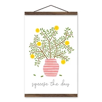 Lemon Tree Teak Hanging Canvas