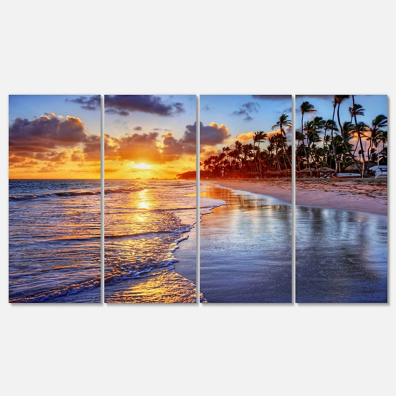 Designart - Beach Side Resort With Palm Trees