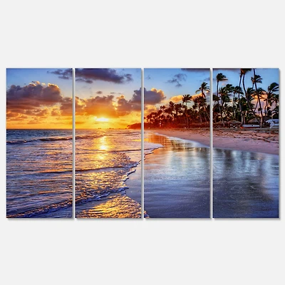 Designart - Beach Side Resort With Palm Trees