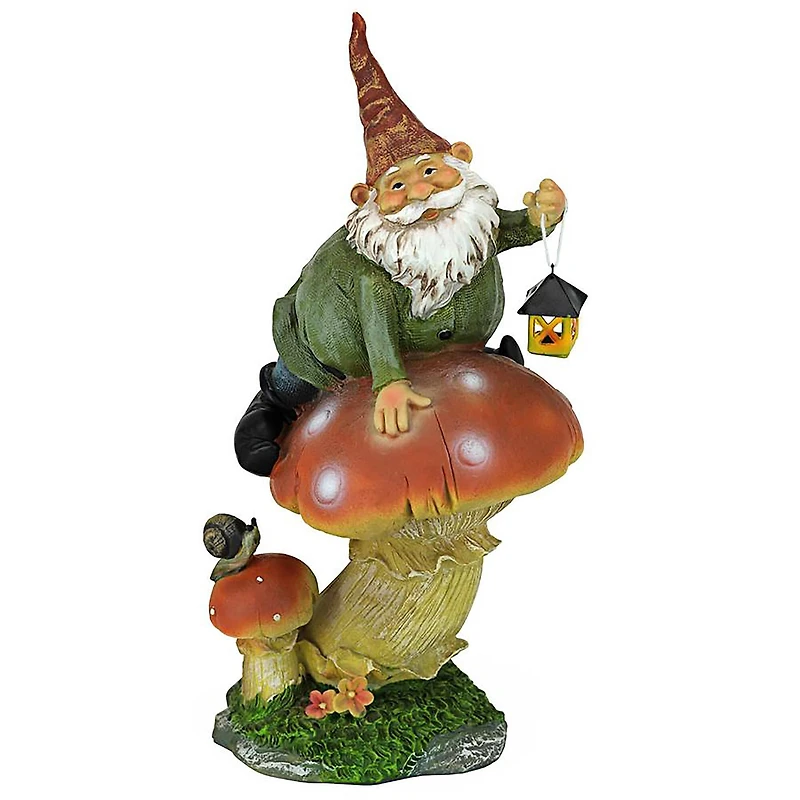 Design Toscano 14" Tesla with the Lamp Garden Gnome Statue