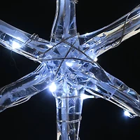 6-Point Star Ice Crystal Snowflake Pair with LED Lights